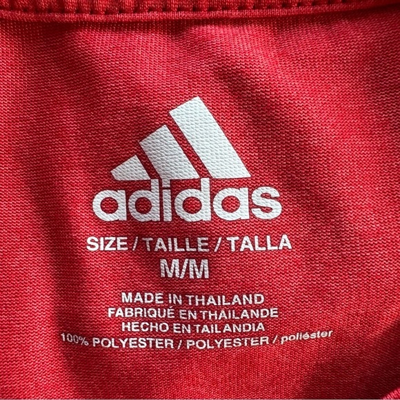 Adidas Boys Red Short Sleeve Athletic Tee Shirt Size Medium - Picture 4 of 5